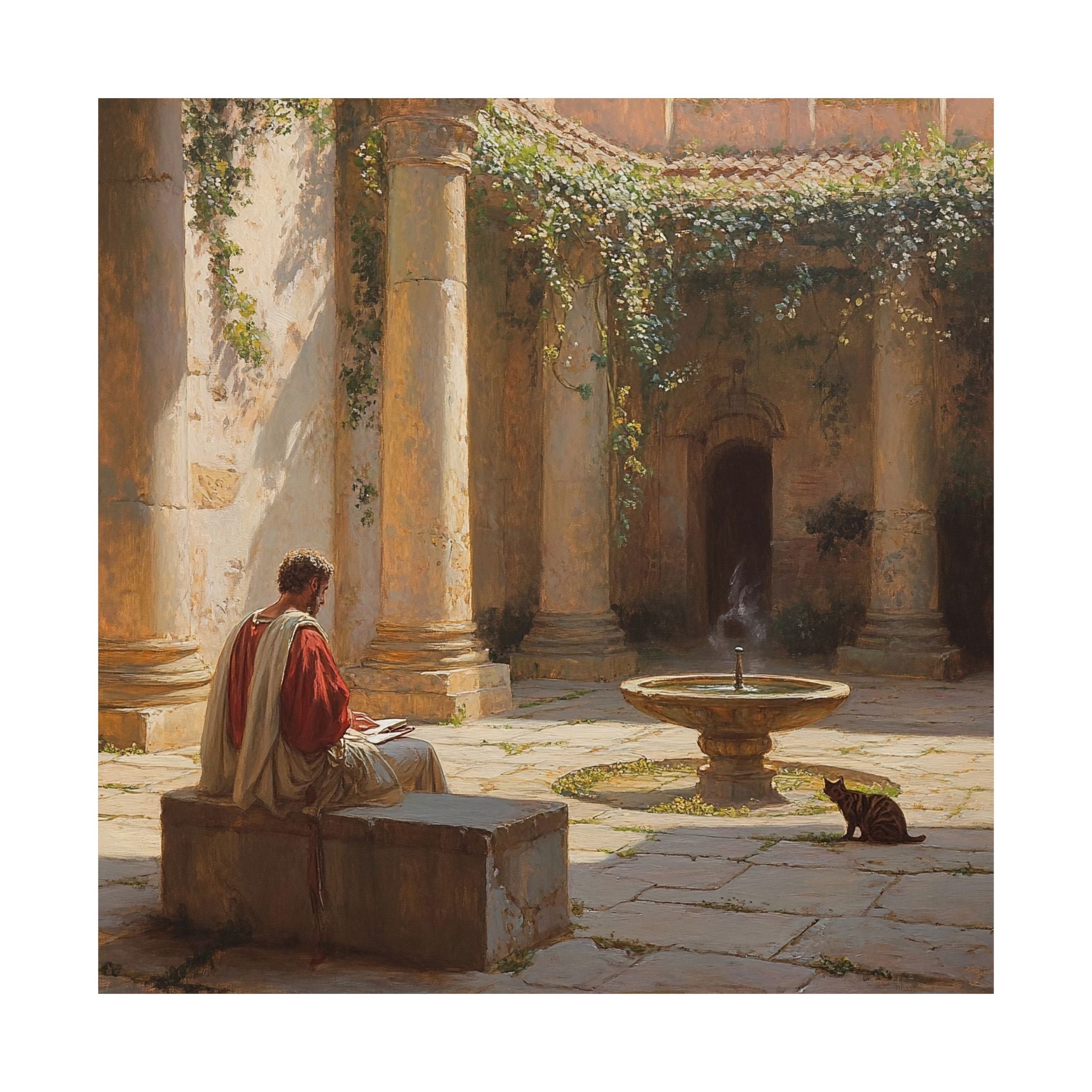 "Whispers of the Courtyard" Satin Poster