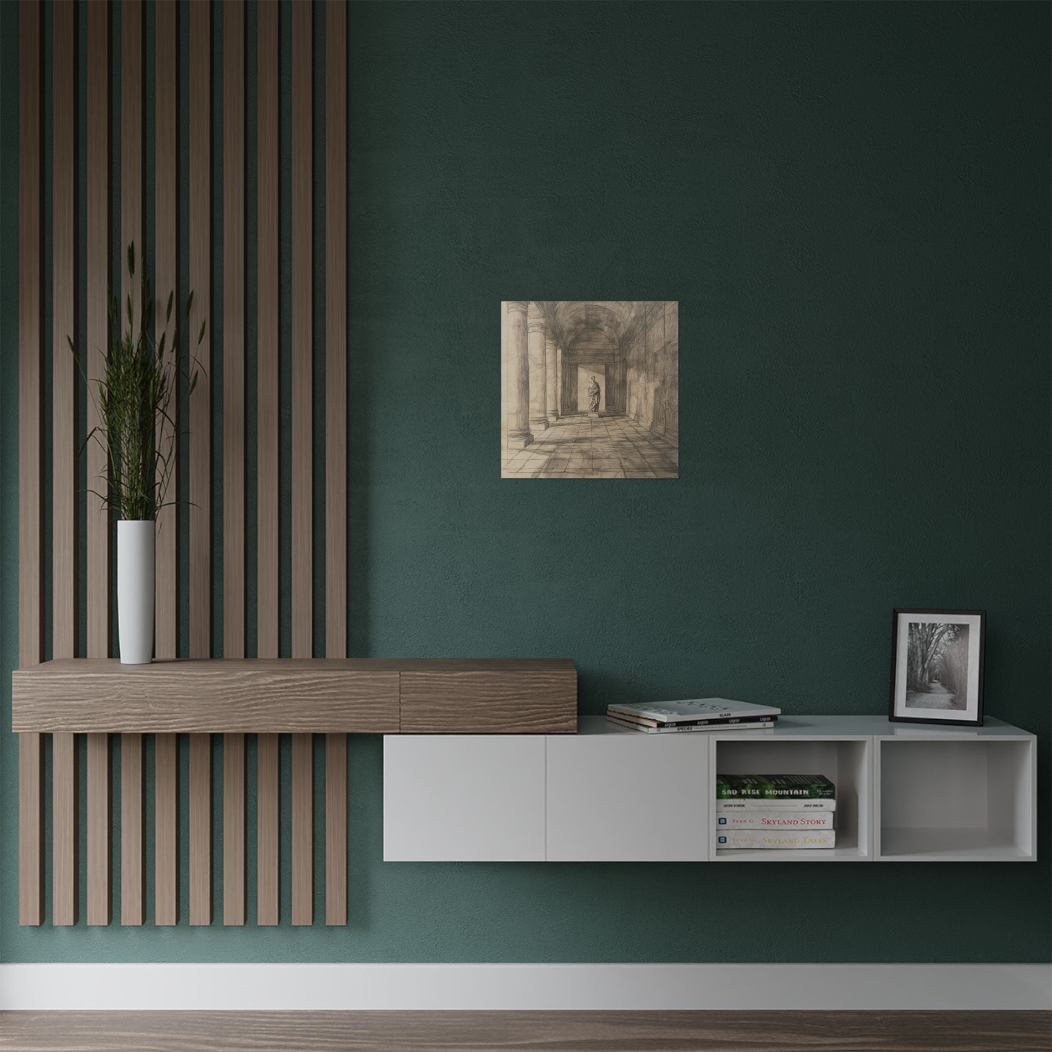 "Echoes Through Marble" - Satin Poster