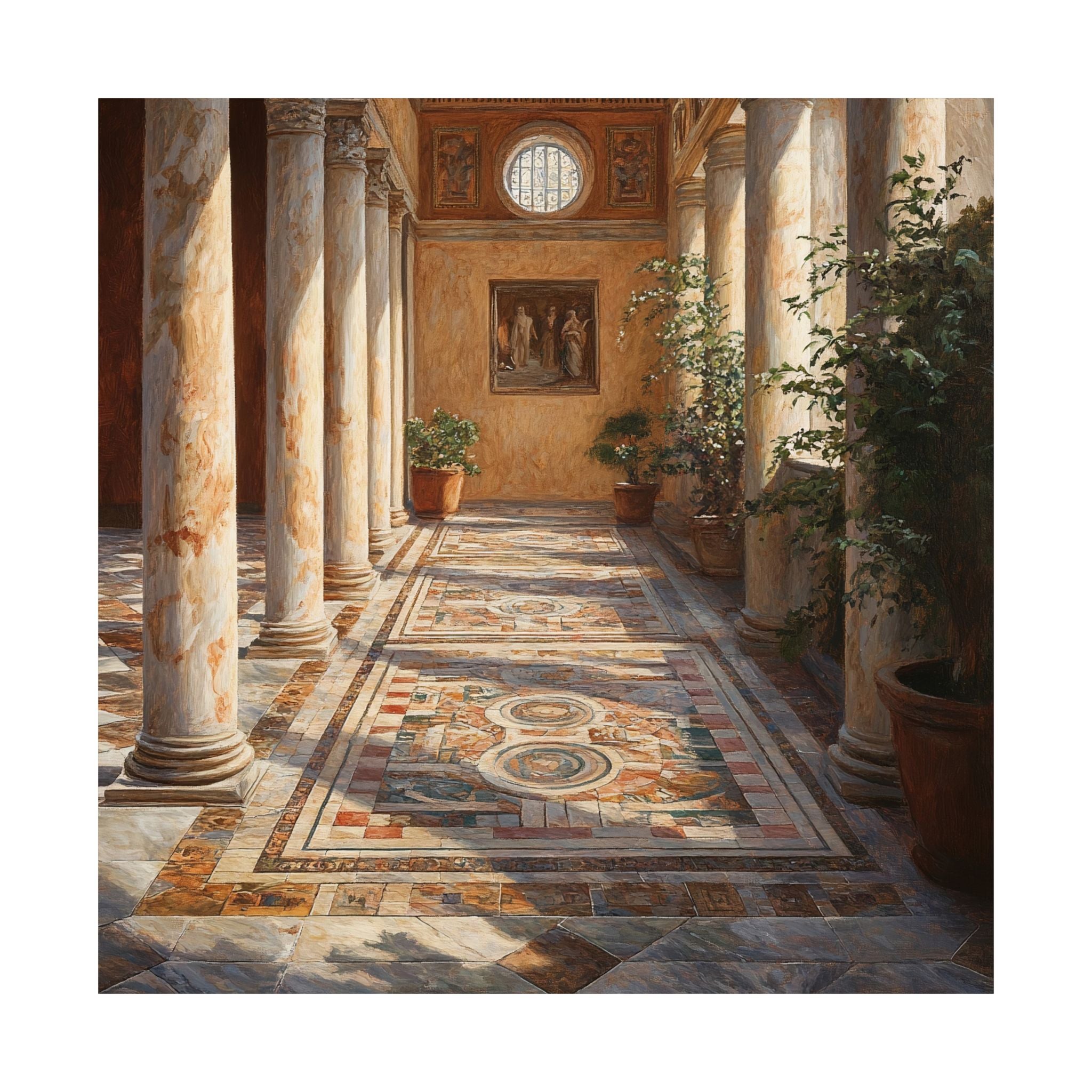 "Echoes of Marble and Mosaic" Satin Poster