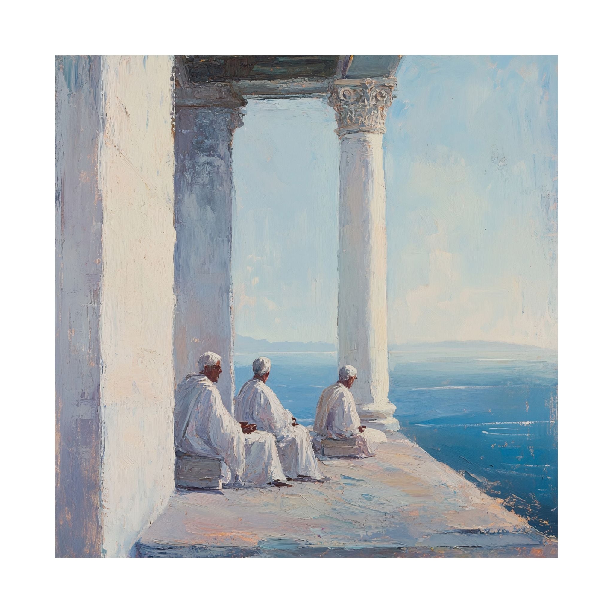 "The Thinkers’ Terrace" – Satin Poster